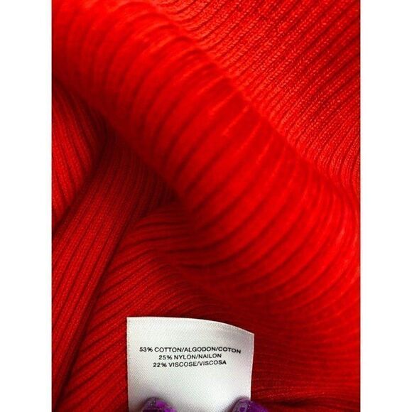 Anne Klein Red Mock Neck Fitted Ribbed Sweater Sz Large NEW‎ - Picture 7 of 8